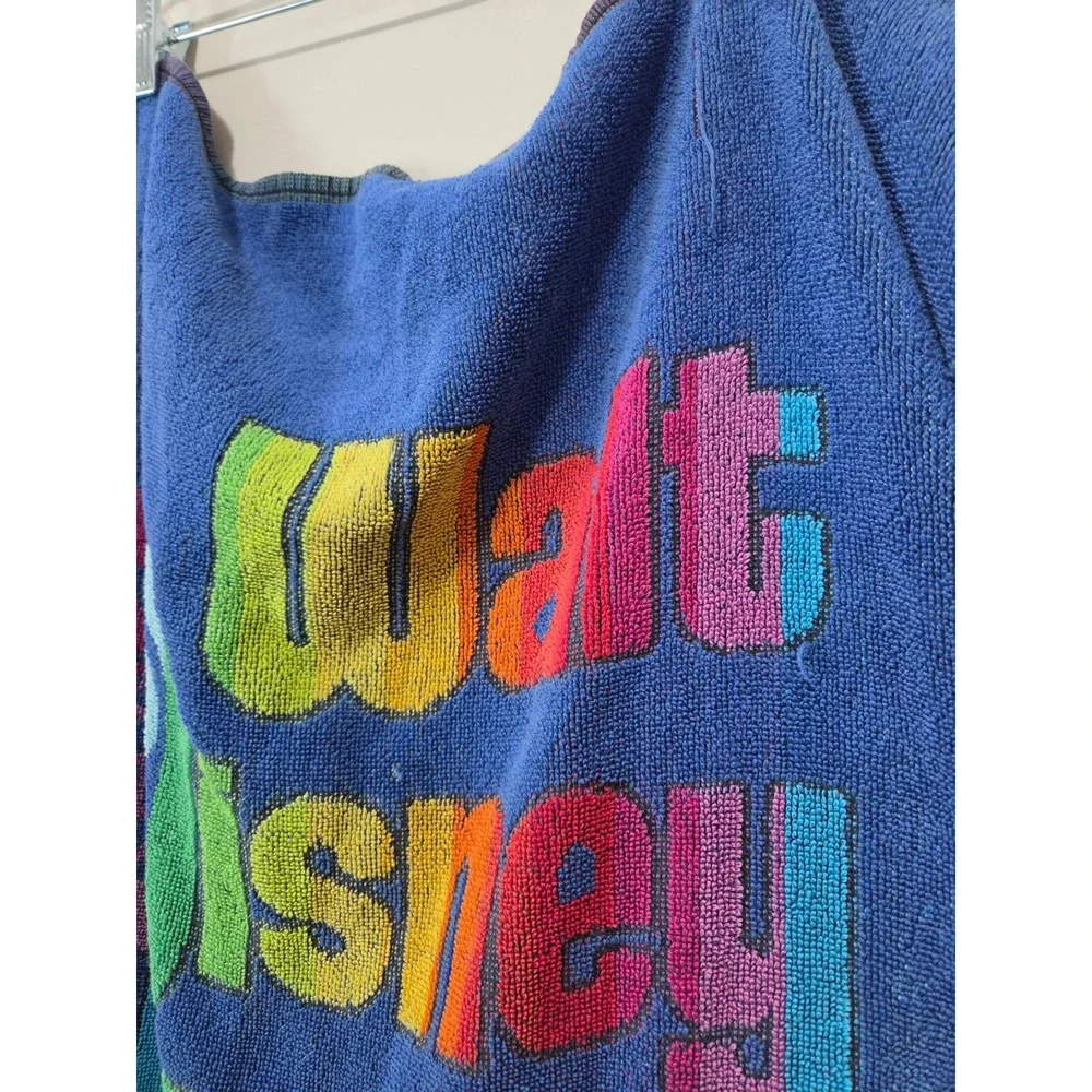 Vintage Walt Disney World Rainbow Castle Beach Towel Blue Cotton 54x25 Belgium